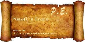 Puskás Endre névjegykártya
