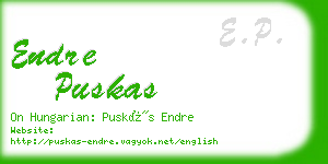 endre puskas business card